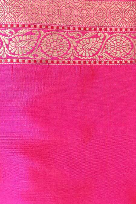 Priyanka Raajiv_Pink Banarasi Silk Floral, Paisley Lamika Woven Saree _at_Aza_Fashions