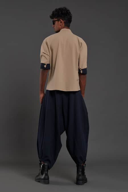 Casual Baggy Pant with Beige Top – Fashionous