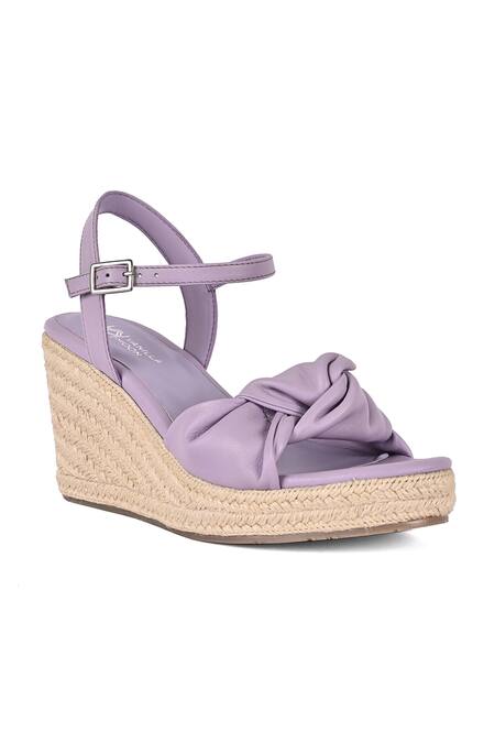 Vanilla Moon_Purple Nisha Leather Knotted Espadrille Wedges_Online_at_Aza_Fashions