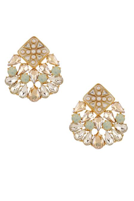 Bblingg Gold Plated Crystals, Smocking Nivi Earrings Online at Aza Fashions Bblingg_Gold Plated Crystals, Smocking Nivi Earrings _Online_at_Aza_Fashions