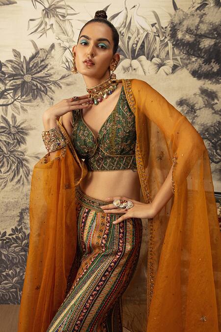 Buy Kalista Yellow Viscose, Silk Embroidery Open Neck Noor Sheer Cape And Sharara Set Online at Aza Fashions Buy_Kalista_Yellow Viscose, Silk Embroidery Open Neck Noor Sheer Cape And Sharara Set _Online_at_Aza_Fashions