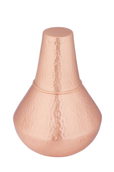 Buy_Consciousco_Gold Copper Textured Dervish Carafe With Glass_Online_at_Aza_Fashions