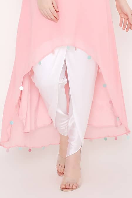 Buy Bha Sha Pink Georgette, Silk Satin Sequins, Payal Embroidered Tunic And Dhoti Pant Set Online at Aza Fashions Buy_Bha Sha_Pink Georgette, Silk Satin Sequins, Payal Embroidered Tunic And Dhoti Pant Set _Online_at_Aza_Fashions