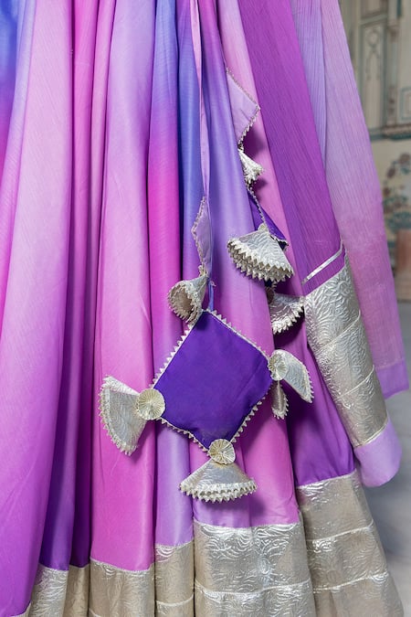 Buy Purple Lehenga Set with a Bandhani Dupatta by NIDHI THOLIA at Ogaan  Online Shopping Site