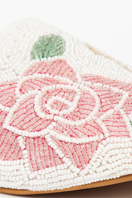 Shop Kkarma Accessories Multi Color Phool Embroidered Mules Online at Aza Fashions Shop_Kkarma Accessories_Multi Color Phool Embroidered Mules _Online_at_Aza_Fashions