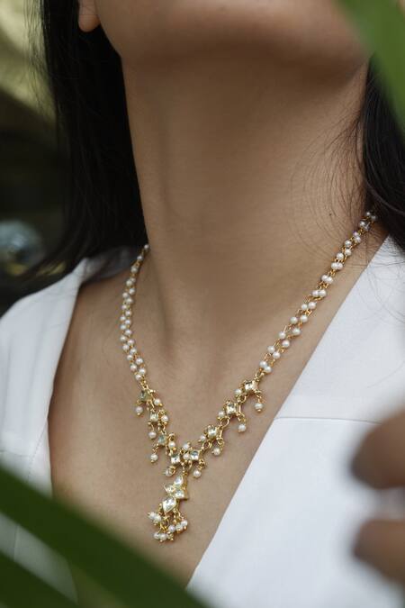 Do Taara Gold Plated Kundan Necklace Online at Aza Fashions Do Taara_Gold Plated Kundan Necklace _Online_at_Aza_Fashions