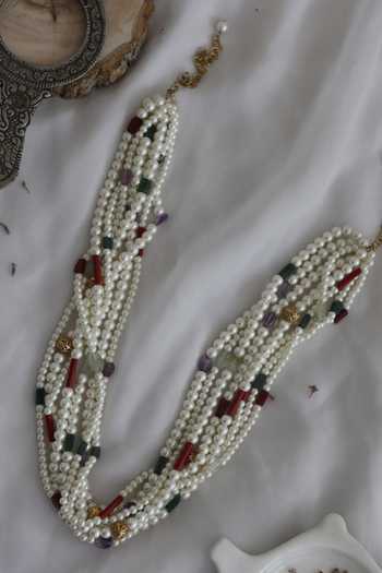 Do Taara Multi Color Pearls Necklace Online at Aza Fashions Do Taara_Multi Color Pearls Necklace _Online_at_Aza_Fashions