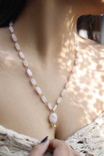 Do Taara_Pink Stone Natural Necklace _Online_at_Aza_Fashions