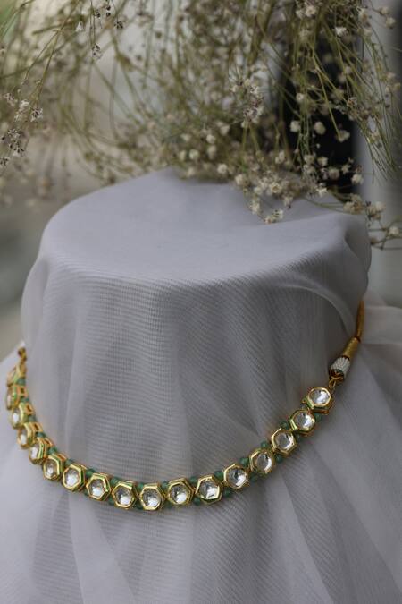 Buy_Do Taara_Gold Plated Kundan Choker Necklace _Online_at_Aza_Fashions