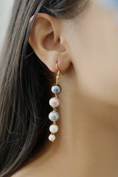 Buy_Do Taara_Multi Color Pearls Drop Earrings _Online_at_Aza_Fashions
