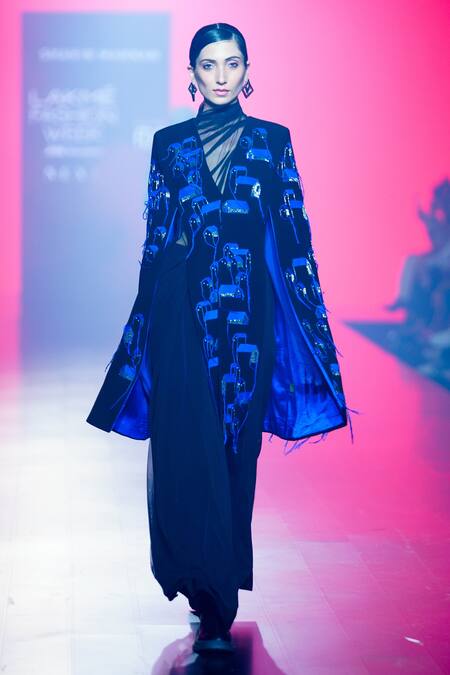 Buy Shahin Mannan Black Crepe Bell Bottom Pant Online at Aza Fashions Buy_Shahin Mannan_Black Crepe Bell Bottom Pant _Online_at_Aza_Fashions