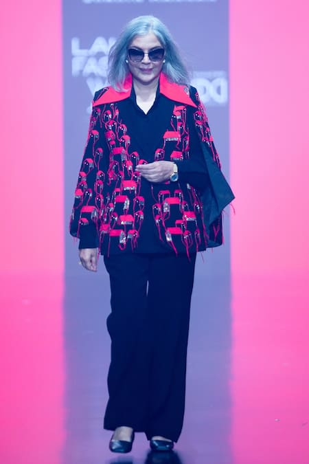 Buy_Shahin Mannan_Black Crepe Embroidery Collared Tiny Houses Jacket Pant Set _Online_at_Aza_Fashions