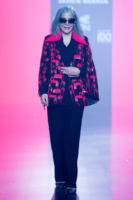 Shop_Shahin Mannan_Black Crepe Embroidery V-neck Tiny Houses Jacket _Online_at_Aza_Fashions