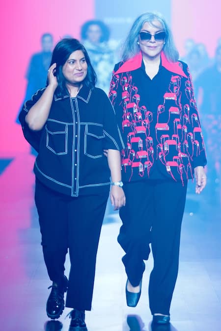 Shahin Mannan_Black Crepe Straight Fit Pant _at_Aza_Fashions