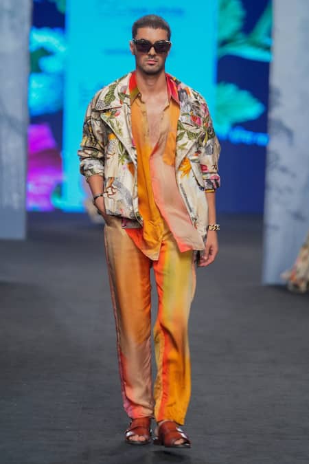 Mahima Mahajan Multi Color Organza, Satin Ombre Effect Pant at Aza Fashions Mahima Mahajan_Multi Color Organza, Satin Ombre Effect Pant _at_Aza_Fashions