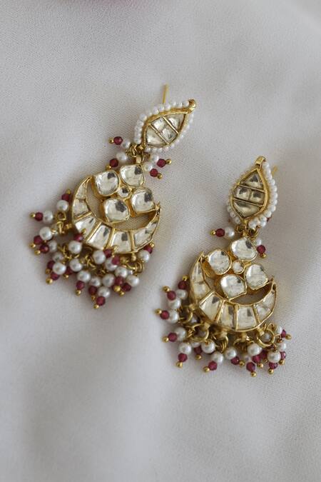 Buy_Paisley Pop_Gold Plated Stone Kundan Necklace Set _Online_at_Aza_Fashions