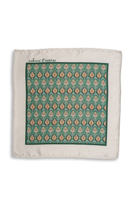 Rabani & Rakha_Multi Color Floret Print Neck Stole And Pocket Square Gift Box - Set Of 2 _Online_at_Aza_Fashions