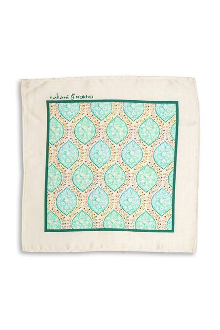 Rabani & Rakha_Multi Color Floral Jaal Print Pocket Square Gift Box - Set Of 3 _Online_at_Aza_Fashions