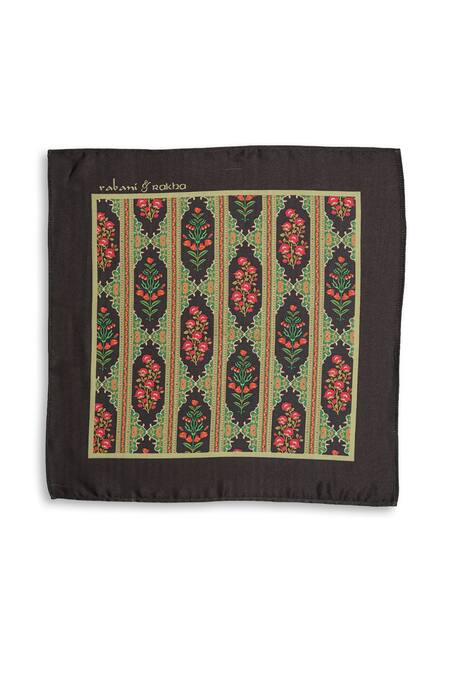 Buy_Rabani & Rakha_Multi Color Floral Jaal Print Pocket Square Gift Box - Set Of 3 _Online_at_Aza_Fashions
