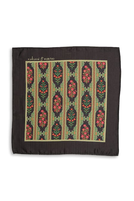 Buy_Rabani & Rakha_Multi Color Flower Pattern Print Pocket Square Gift Box - Set Of 3 _Online_at_Aza_Fashions