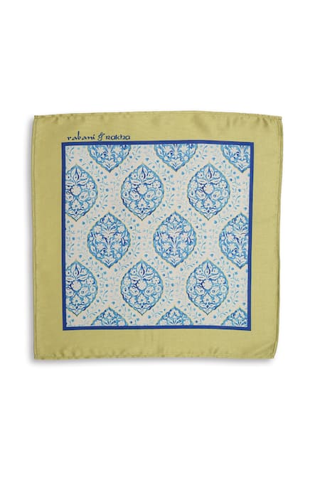 Buy_Rabani & Rakha_Multi Color Satin Floral Print Pocket Square Gift Box - Set Of 3 _Online_at_Aza_Fashions
