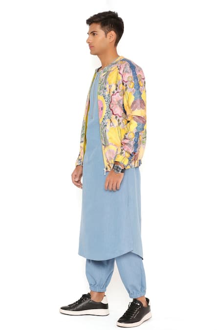 Premium Photo | Punjabi teen 16 in denim jacket and vibrant kurta radiating  joy and cultural essence