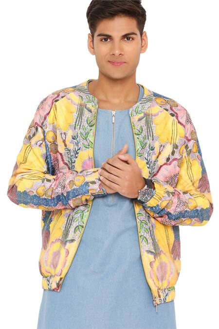 Dolce & Gabanna Printed Nylon Gents Bomber Jacket In Multicolor (52) - TBD