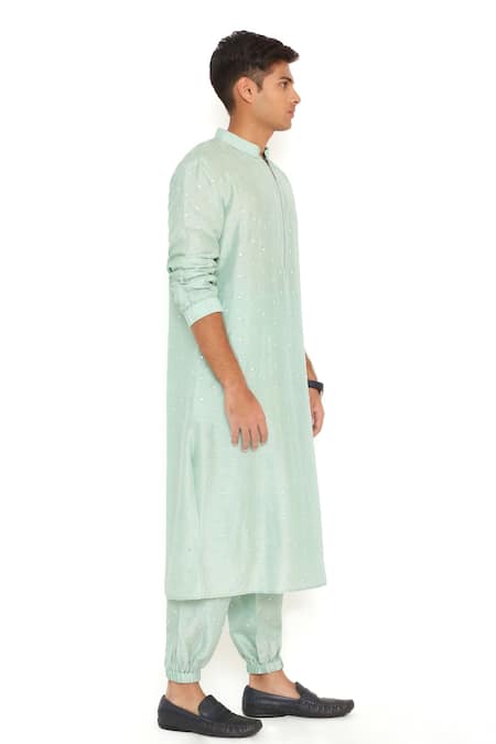 PS Men By Payal Singhal Blue Abla Silk Solid Mandarin Neck Bomber Kurta Set Online at Aza Fashions PS Men By Payal Singhal_Blue Abla Silk Solid Mandarin Neck Bomber Kurta Set _Online_at_Aza_Fashions