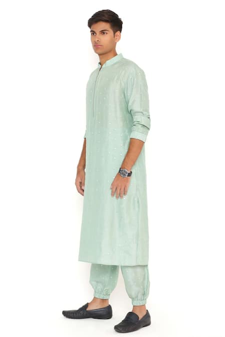 Buy PS Men By Payal Singhal Blue Abla Silk Solid Mandarin Neck Bomber Kurta Set Online at Aza Fashions Buy_PS Men By Payal Singhal_Blue Abla Silk Solid Mandarin Neck Bomber Kurta Set _Online_at_Aza_Fashions