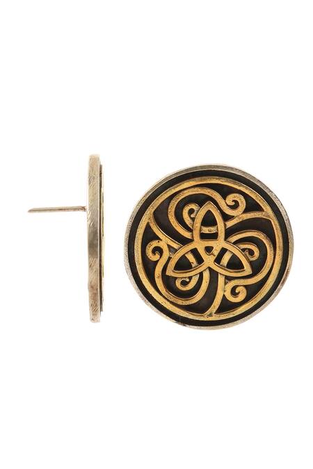 Palace Of Silver_Gold Plated Floral Ear Studs_Online_at_Aza_Fashions