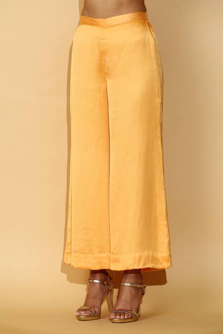 Shop_Madder Much_Yellow 65% Cupro 35% Modal Floral Open Molly Printed Jacket And Pant Set_Online_at_Aza_Fashions