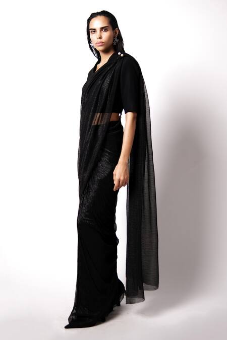 Buy Black Sarees for Women by Miracle Tex Online | Ajio.com