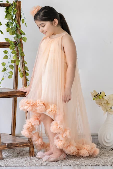 Peach net clearance dress