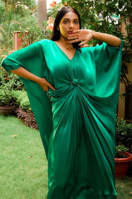 Satin store kaftan dress