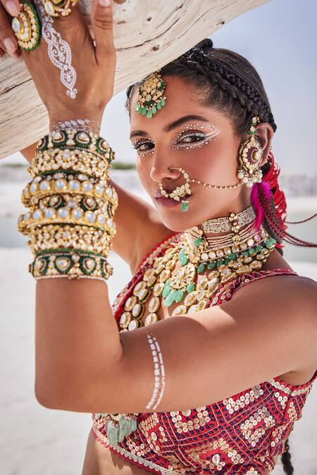 The Royaleum Blue Silk, Crepe Sequins, Gota Resham Hand Embroidered Blouse Bridal Lehenga Set Online at Aza Fashions The Royaleum_Blue Silk, Crepe Sequins, Gota Resham Hand Embroidered Blouse Bridal Lehenga Set _Online_at_Aza_Fashions