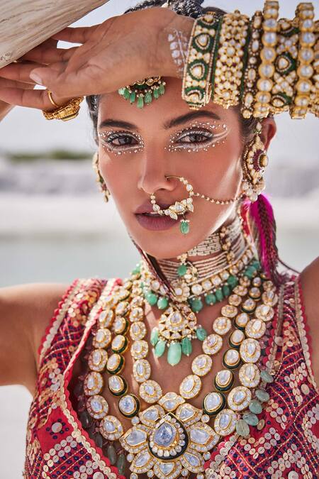 The Royaleum Blue Silk, Crepe Sequins, Gota Resham Hand Embroidered Blouse Bridal Lehenga Set at Aza Fashions The Royaleum_Blue Silk, Crepe Sequins, Gota Resham Hand Embroidered Blouse Bridal Lehenga Set _at_Aza_Fashions