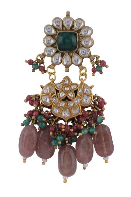 Buy_Riana Jewellery_White Pearls, Stones, Beads Jadtar Embellished Choker Set _Online_at_Aza_Fashions