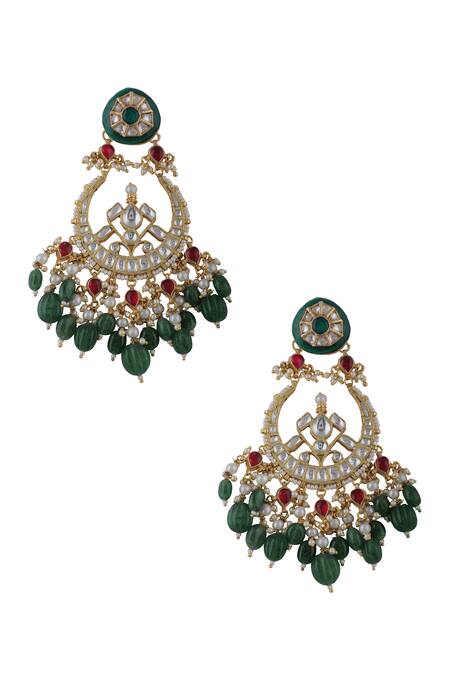 Buy_Riana Jewellery_White Pearls, Diamonds, Crystals Jadtar Stone Embellished Choker Set _Online_at_Aza_Fashions