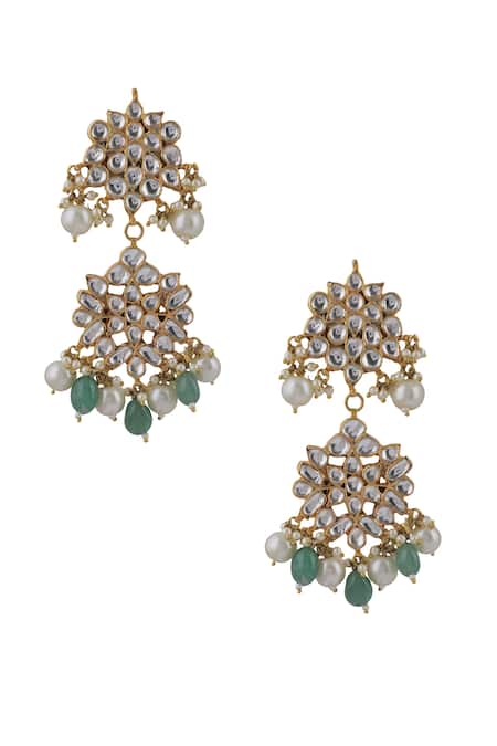 Buy Riana Jewellery White Pearls, Diamonds Jadtar Pendant Long Necklace Set Online at Aza Fashions Buy_Riana Jewellery_White Pearls, Diamonds Jadtar Pendant Long Necklace Set _Online_at_Aza_Fashions