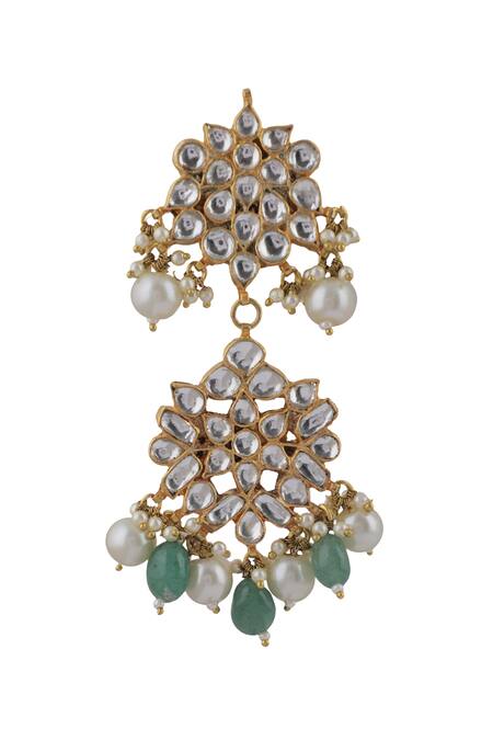 Shop Riana Jewellery White Pearls, Diamonds Jadtar Pendant Long Necklace Set Online at Aza Fashions Shop_Riana Jewellery_White Pearls, Diamonds Jadtar Pendant Long Necklace Set _Online_at_Aza_Fashions