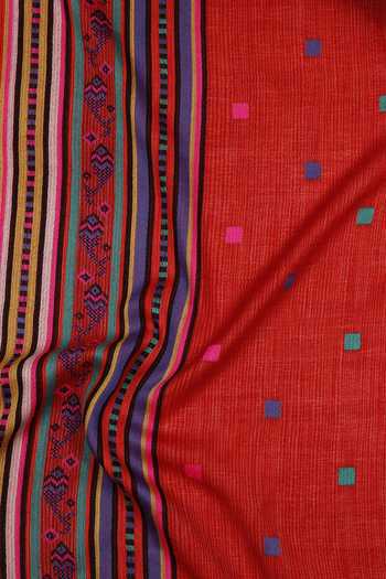 Buy_Shingora_Maroon Woven Fish Motif Shawl _Online_at_Aza_Fashions