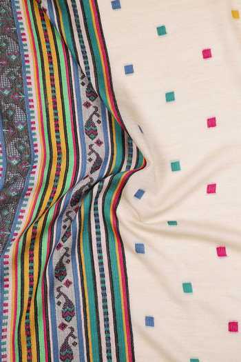 Buy_Shingora_Beige Woven Stripe Pattern Shawl _Online_at_Aza_Fashions