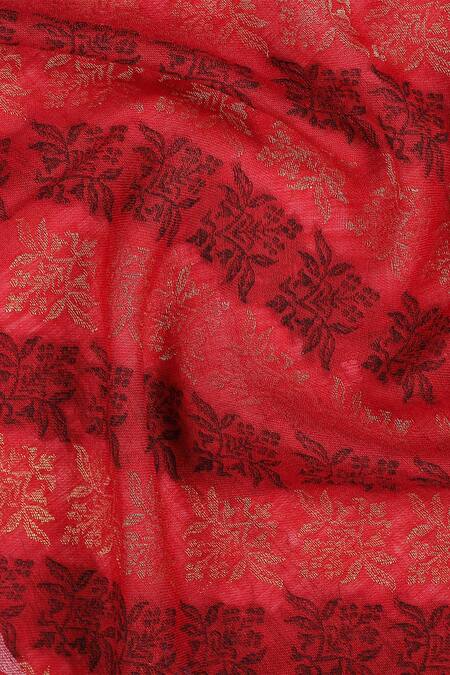 Shop Shingora Red Printed Floral Stole Online at Aza Fashions Shop_Shingora_Red Printed Floral Stole _Online_at_Aza_Fashions
