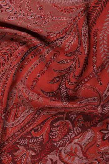 Shop_Shingora_Maroon Woven Wool Pattern Shawl _Online_at_Aza_Fashions