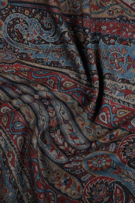 Buy_Shingora_Black Woven Paisley Pattern Shawl _Online_at_Aza_Fashions
