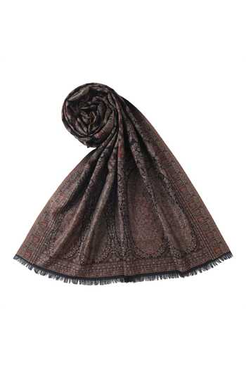 Buy Shingora Black Woven Pure Wool Kani Pattern Shawl Online at Aza Fashions Buy_Shingora_Black Woven Pure Wool Kani Pattern Shawl_Online_at_Aza_Fashions