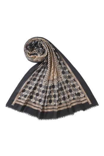 Buy_Shingora_Black Embroidered Geometric Shawl _Online_at_Aza_Fashions
