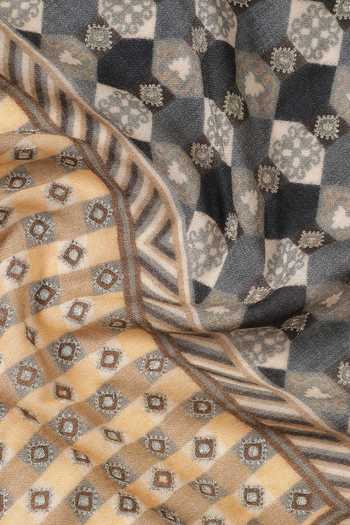 Shop_Shingora_Black Embroidered Geometric Shawl _Online_at_Aza_Fashions