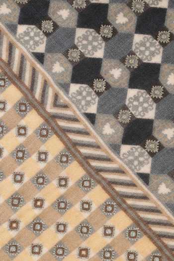 Shingora_Black Embroidered Geometric Shawl _at_Aza_Fashions