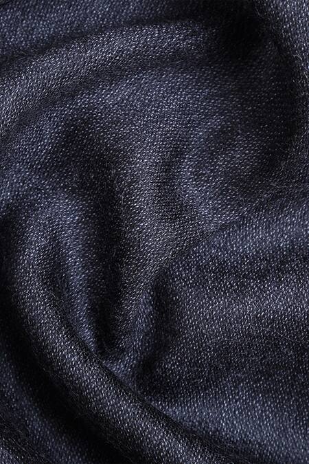 Buy_Shingora_Blue Wool Fringe Border Scarf_Online_at_Aza_Fashions